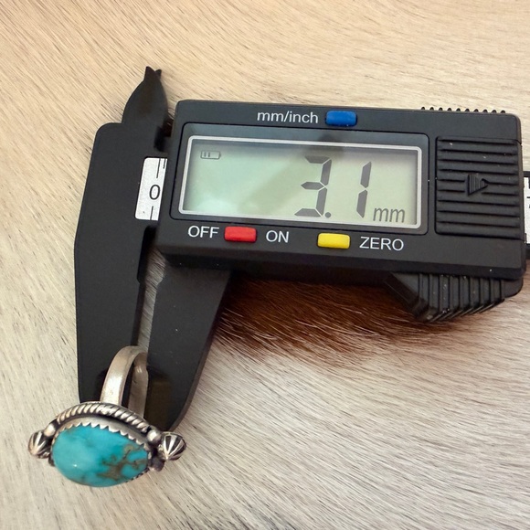 ❤️ Lone Mountain Turquoise Navajo Style Sterling Unisex ADJ Ring Sz 6 to 9 - Picture 12 of 15